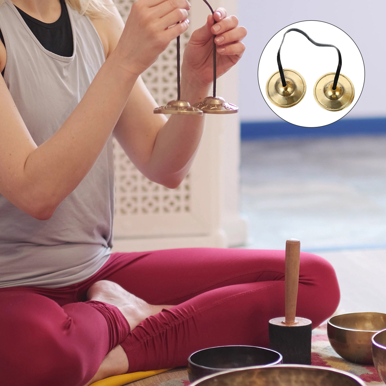 Musical Instrument Chimes - 1 個シンバルベル銅瞑想シンバルベルヨガサウンドヒーリング打楽器宗教儀式ミュージカルチャイム