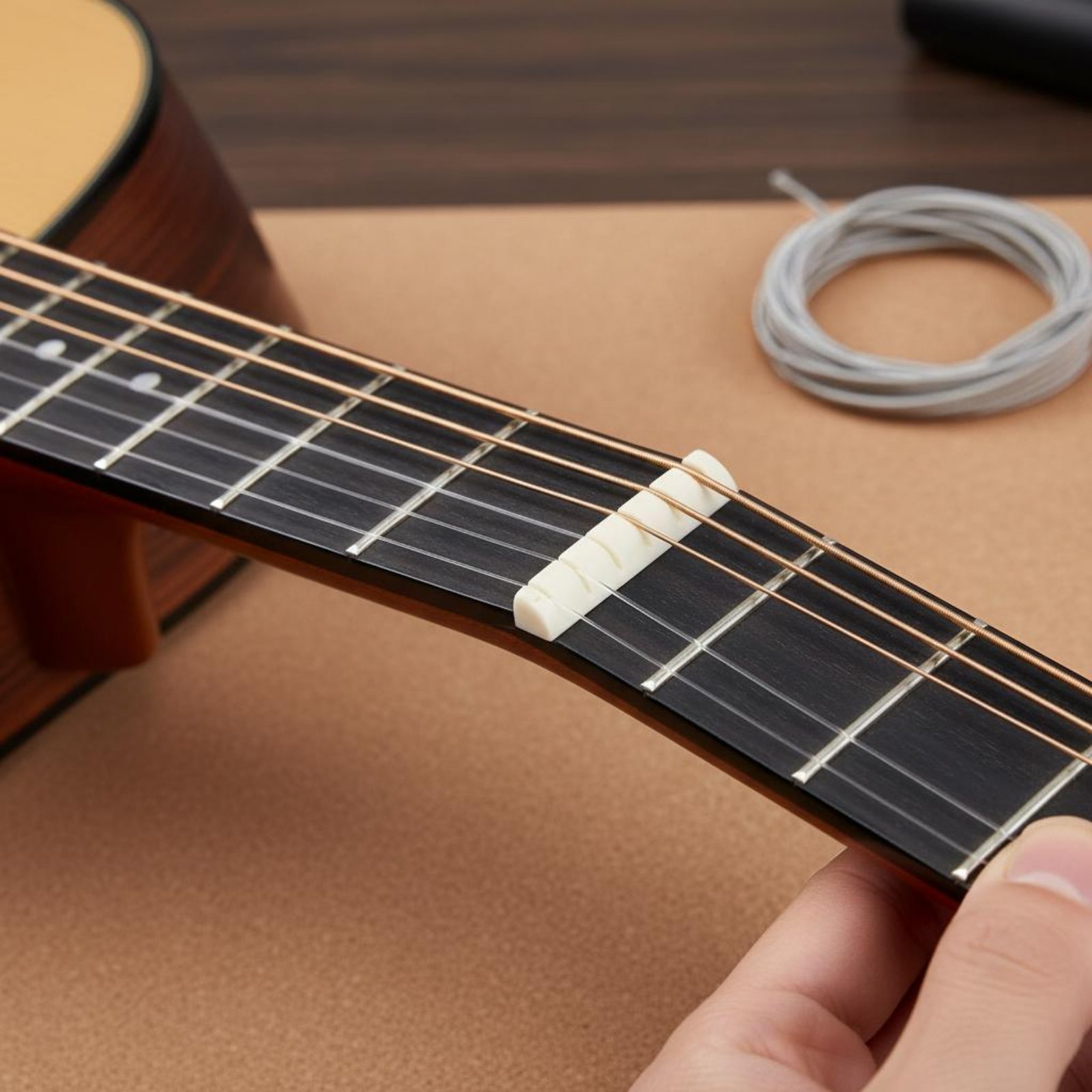 Musical Instruments Easy - ギターナットとサドルセット、楽器製作者向けの簡単に取り付けられる楽器部品