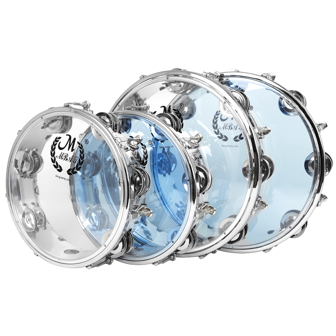Ocean Drum Wave - Mbat-ハンドドラム用のダブルロータンourine、ステンレス鋼リング、自動チューニング、高品質、8インチ、10インチ