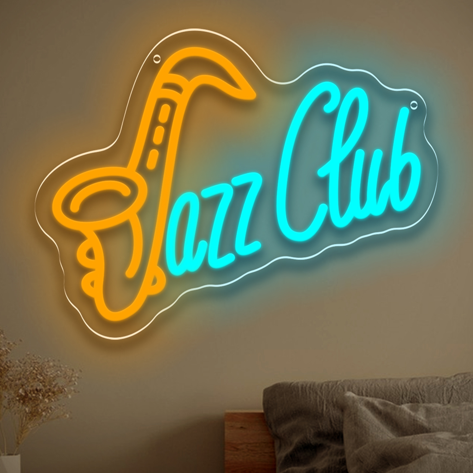 Musical Instrument Image - ジャズクラブ LED ネオンサイン サックス ネオンライト USB
