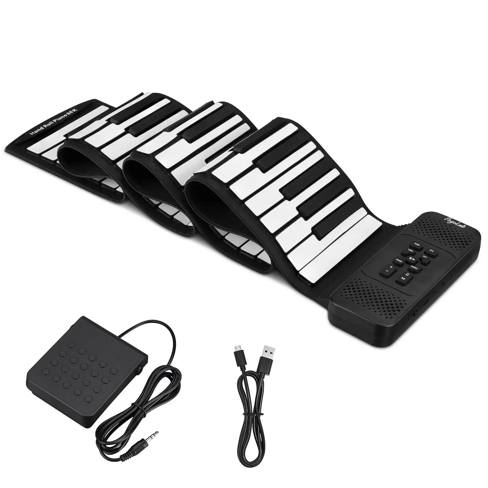 Musical Instrument With Hand - Pogolab 88 キーハンドロールアップピアノポータブルキーボード楽器教育用折りたたみ式サステインペダル付き