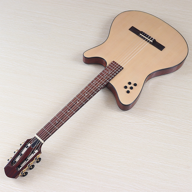 Dobro Resonator Guitar - 40 インチサイレントクラシックギターシンボディ 6 弦スプルースウッドトップ高光沢クラシックサイレントギターナチュラル & サンバーストカラー
