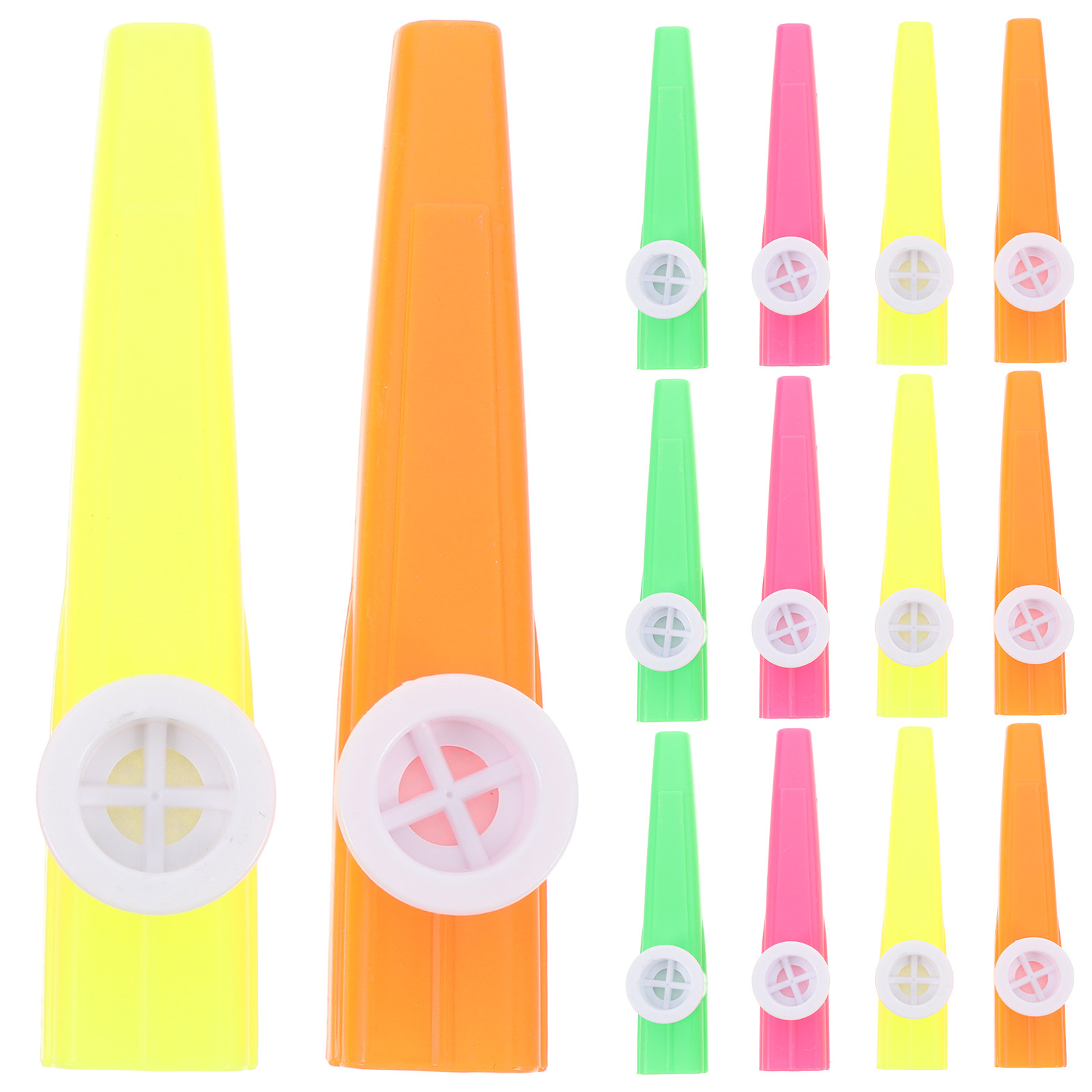 Musical Instruments Easy - 24個入り プラスチック製カズー 各種カラー 軽量 ポータブル ミニ管楽器