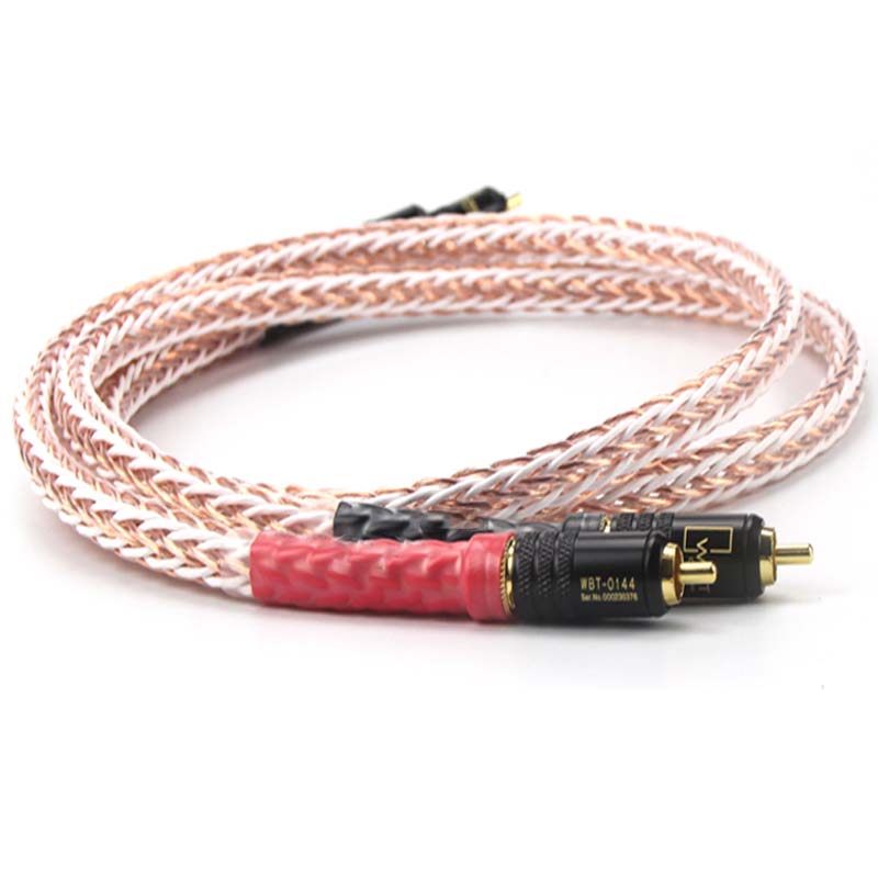Musical Instrument Image - Rca hi-endオーディオケーブルのペア,8tc 7n occ,純銅,オス-オス,金メッキプラグ