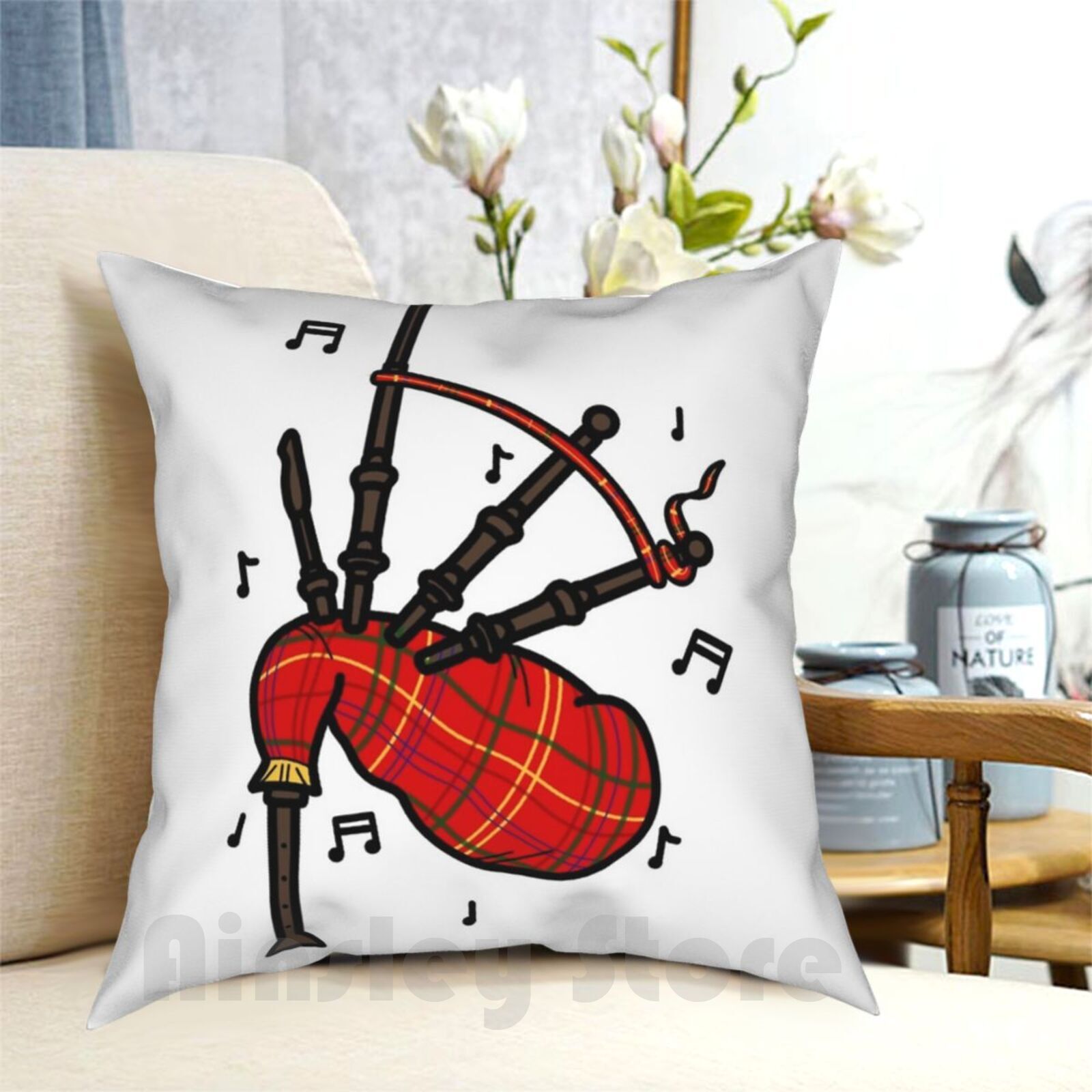 Musical Instrument Of Scotland - バグパイプ枕カバー プリント ホーム ソフト スローピロー バグパイプ