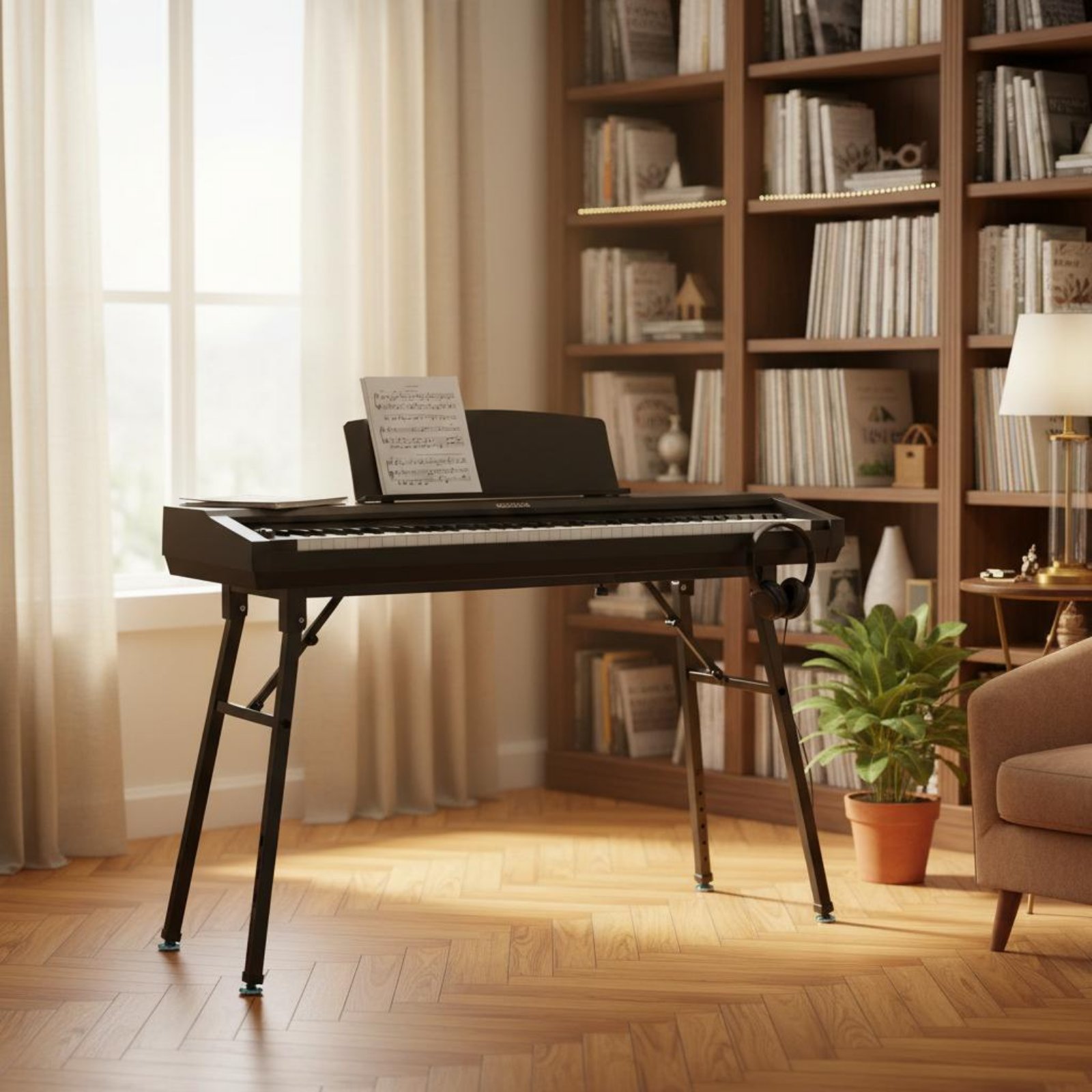 折りたたみキーボードスタンド ポータブル 調節可能なキーボー - Musical Instruments Easy のレビューと価格