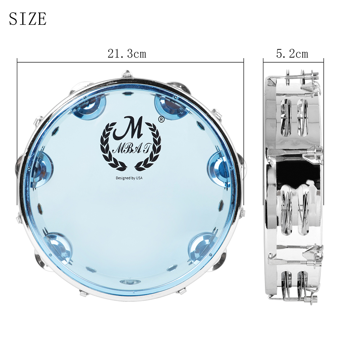 Mbat-ハンドドラム用のダブルロータンourine、ステン - Ocean Drum Wave のレビューと価格