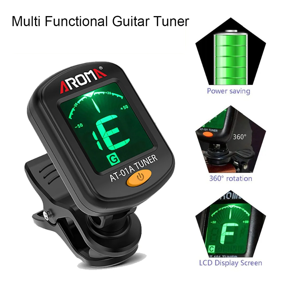 ギターチューナー 折りたたみ式回転式クリップオンチューナー  - Musical Instruments Easy のレビューと価格