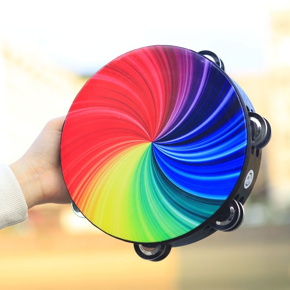 二列ジングルハンドドラムまばゆいばかりの色二層楽器カラフルな - Musical Instrument With Hand のレビューと価格