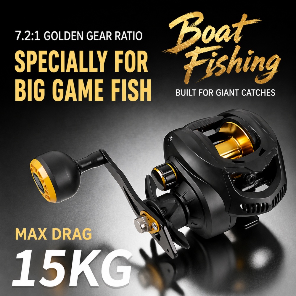 7.2:1 ヘビーデューティーベイトキャスティングリール 1 - Ocean Drum Wave のレビューと価格