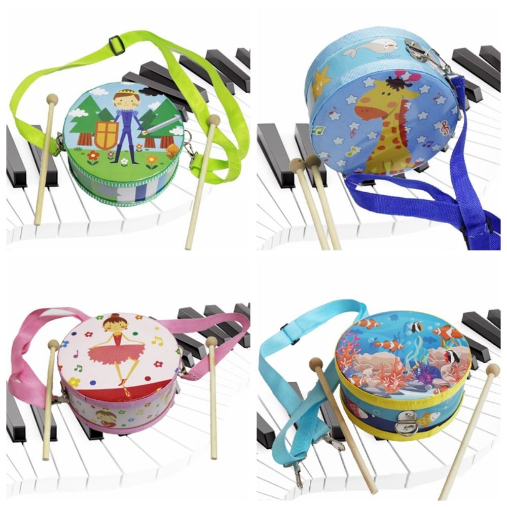 木製子供用ドラム両面動物柄楽器ドラムスティックストラップ教育 - Musical Instrument With Hand のレビューと価格