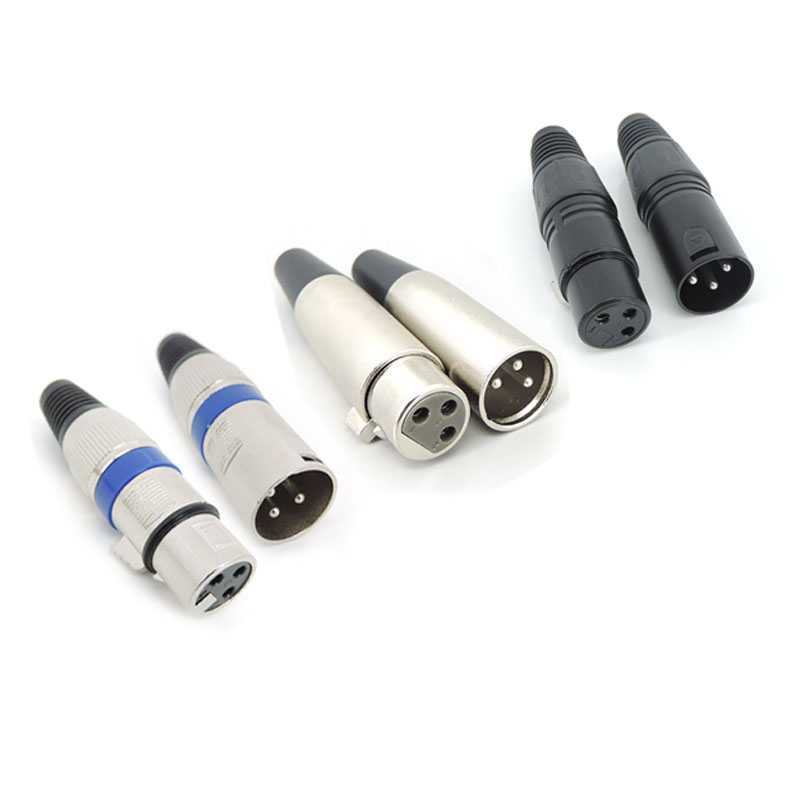 3ピン 3 XLR オスメスプラスチックまたは金属ブラックシ - Musical Instrument Image のレビューと価格