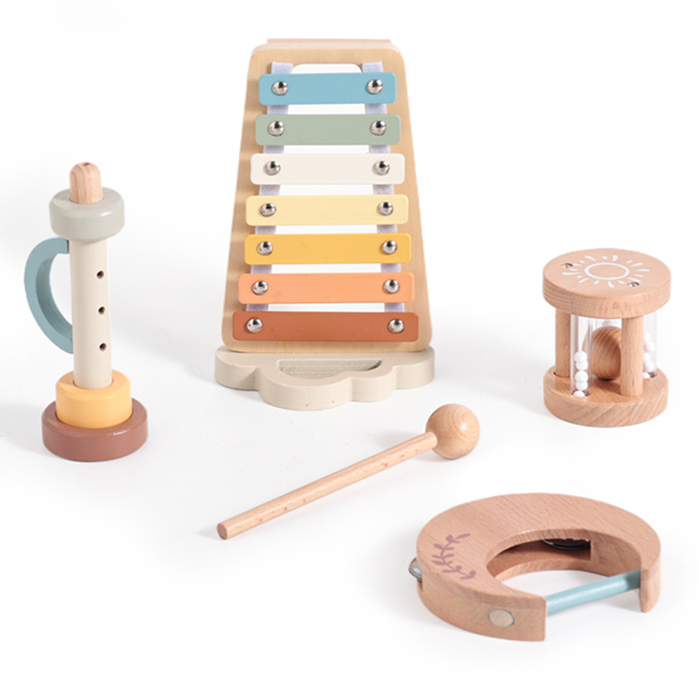 木製ベビーモンテッソーリおもちゃミュージカルガラガラ楽器木琴 - Musical Instrument Chimes のレビューと価格