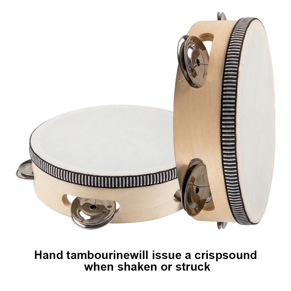 6 インチハンドヘルドドラムタンバリンドラム金属ジングルパー - Djembe Hand Drum のレビューと価格