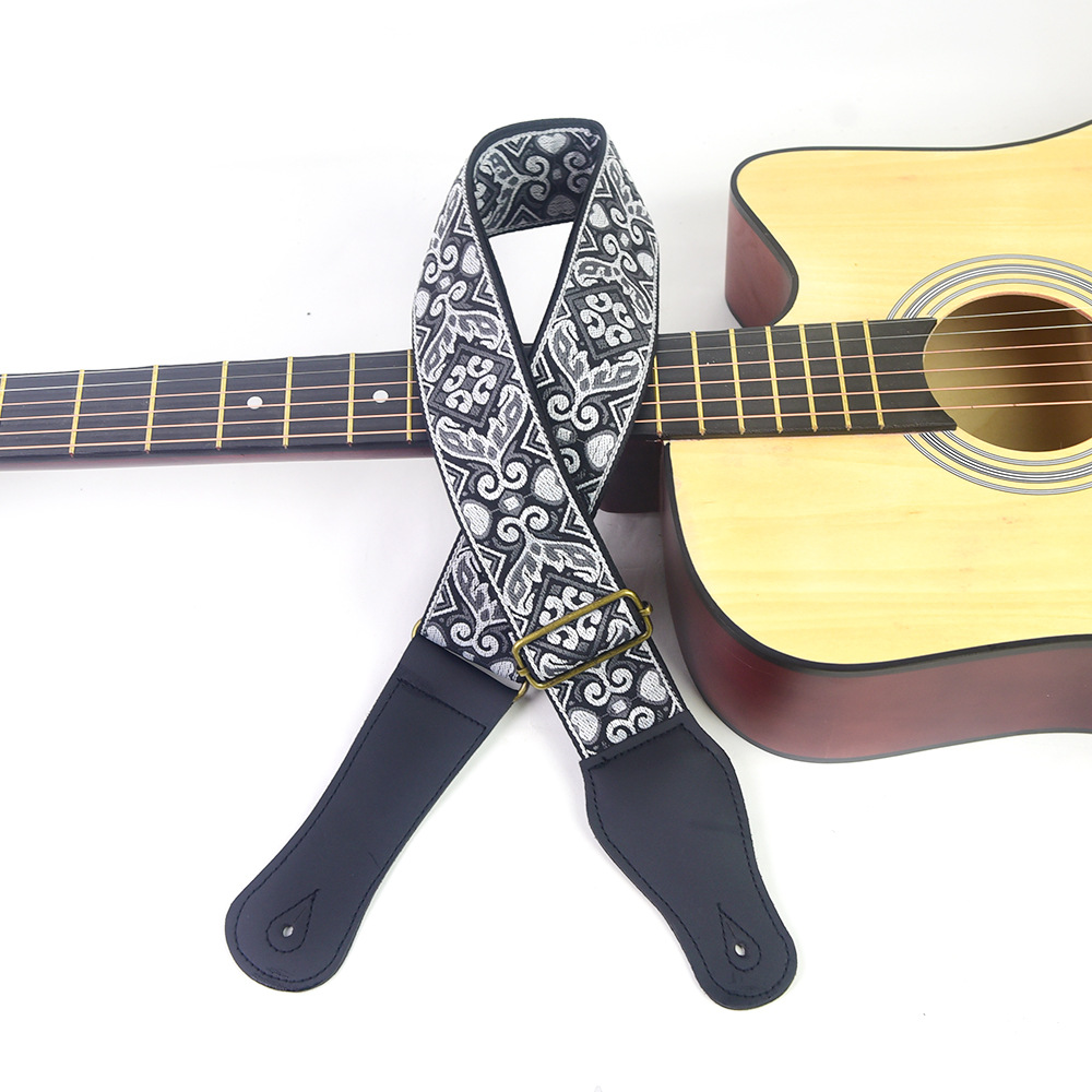 ギターストラップ刺繍プリントエスニックスタイル調節可能なギタ - Musical Instrument Art のレビューと価格