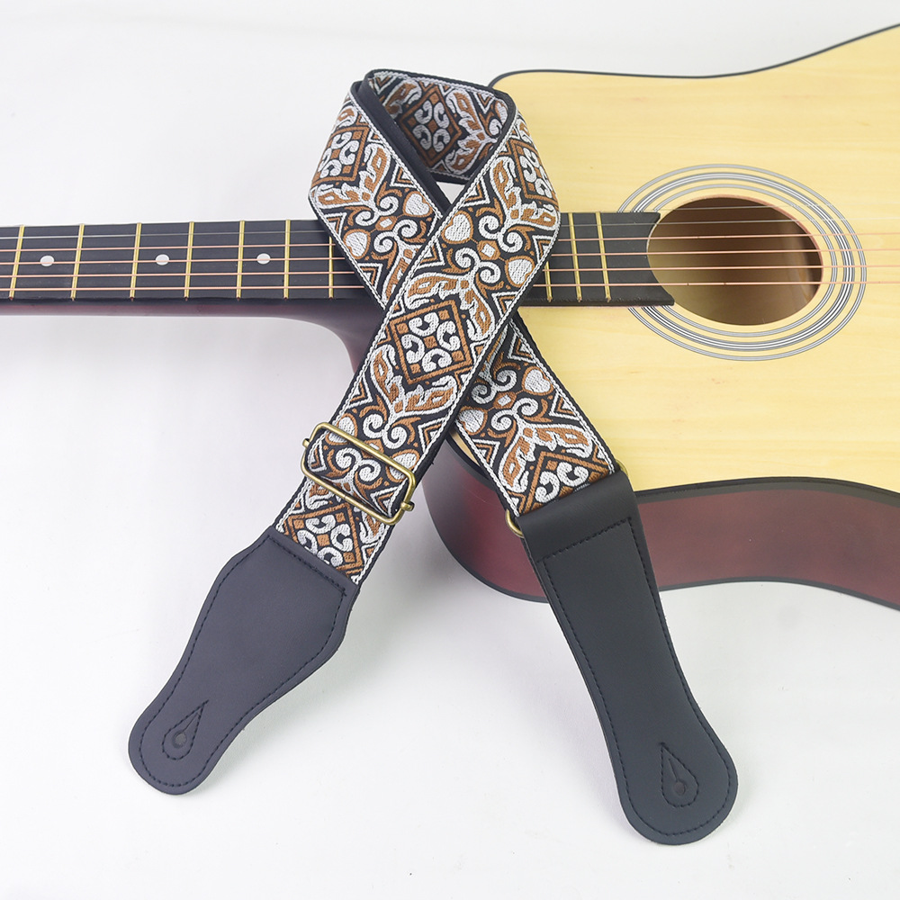 ギターストラップ刺繍プリントエスニックスタイル調節可能なギタ - Musical Instrument Art のレビューと価格
